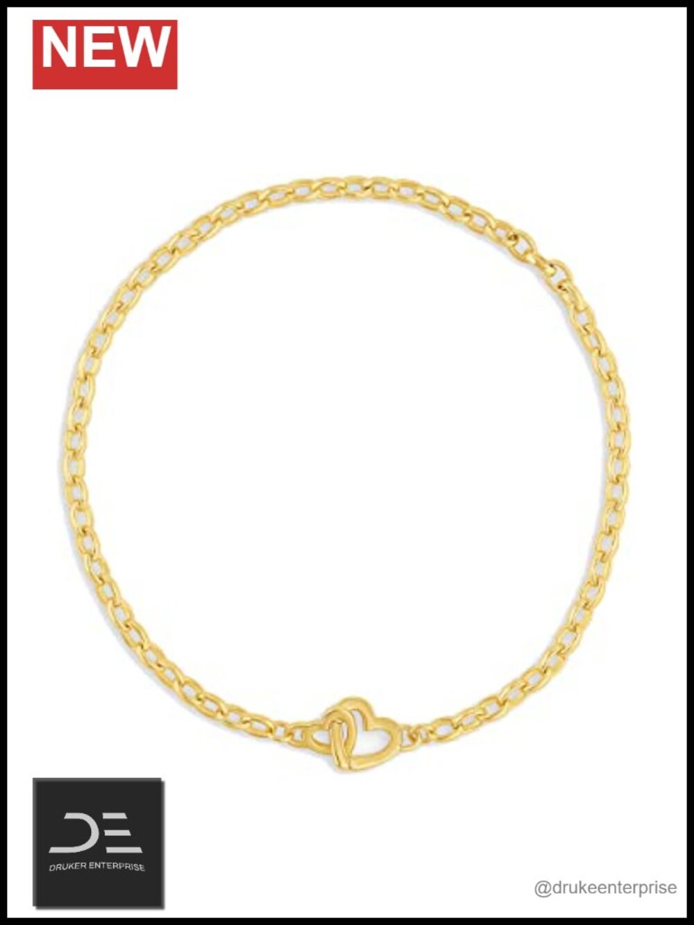18k Gold Plated Interlocking Heart Bracelet